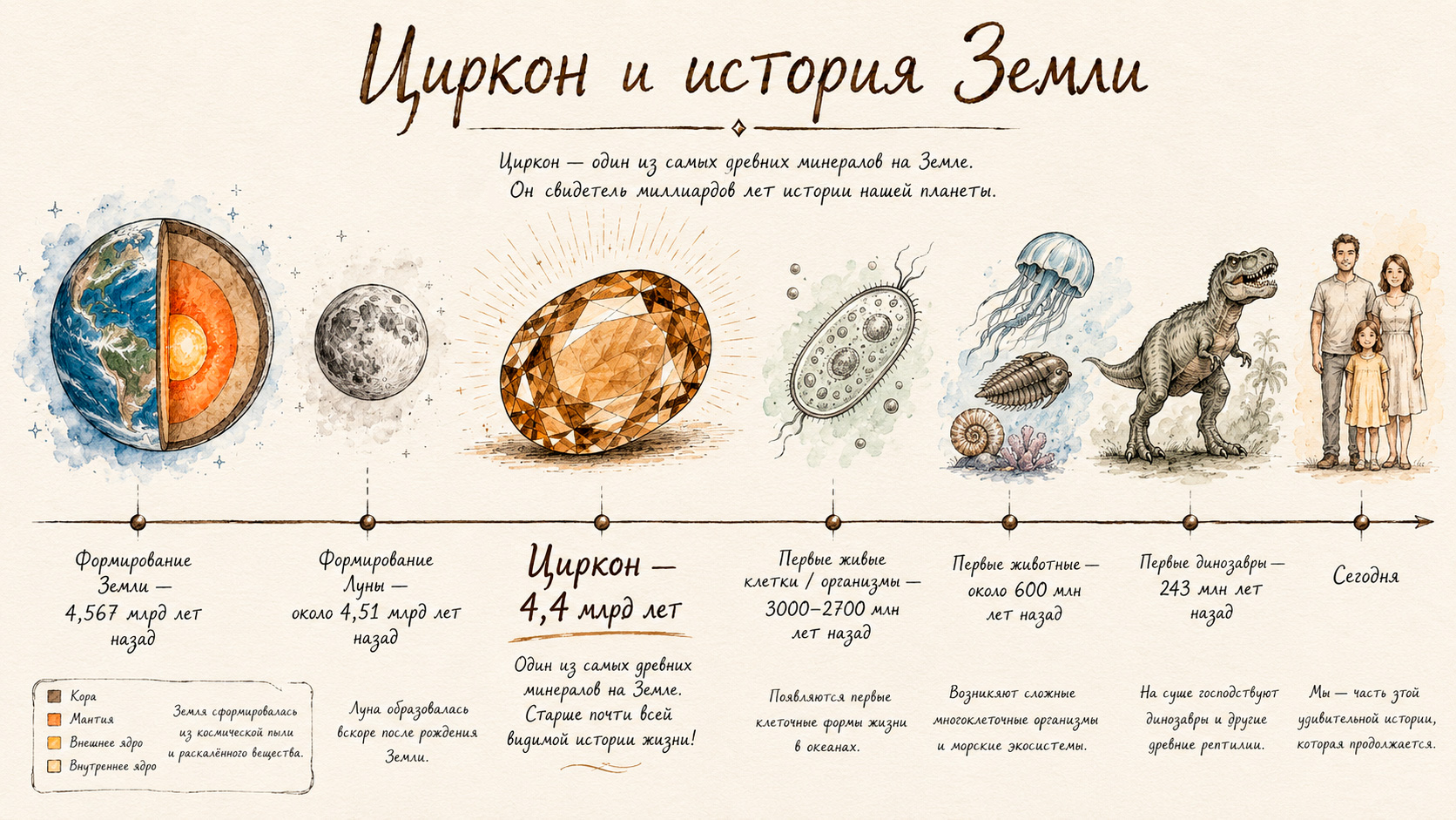Схема образования циркона